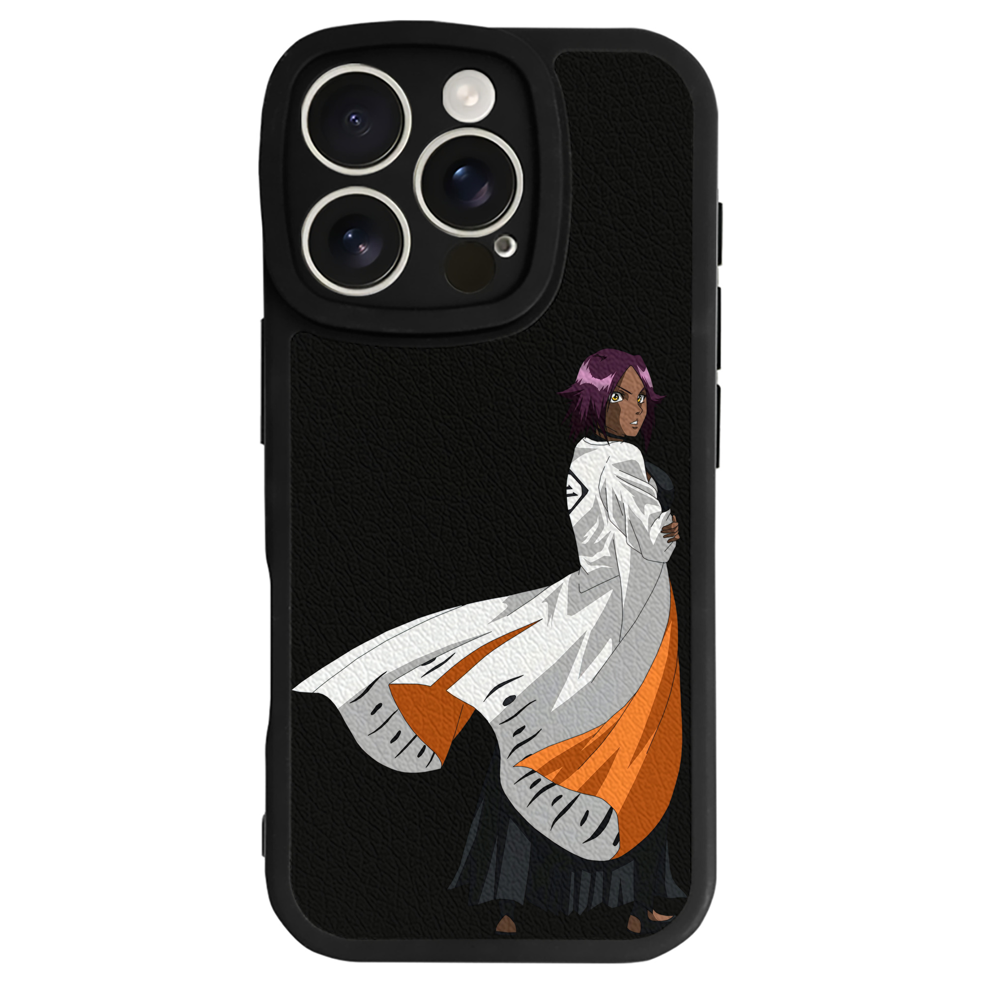 （画像用） ブリーチ 四楓院 夜一（しほういん よるいち） BLEACH Shihouin Yoruichi 【iPhone 16シリーズ対応】シリコンスマホケース（レザー調） 材質：シリコン